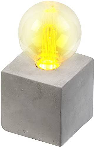 Lampe de table décorative à LED avec socle en béton, alimentation par piles ou USB [Lunartec]