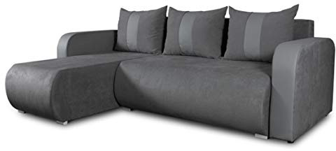 Sofnet Ecksofa Rino mit Schlaffunktion und Bettkasten - L-Form Couch, Polsterecke, Couchgarnitur, Eckcouch, Ecke, Sofa, Sofagarnitur - Ottomane Universal (Enjoy 24 + Cayenne 1118)