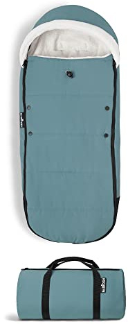 BABYZEN YOYO Fußsack, Aqua - Sherpa-Futter und Fleece-Kapuze mit Kordelzug hüllen das Baby in wohlige Wärme - Inklusive Tragetasche - Maschinenwaschbar