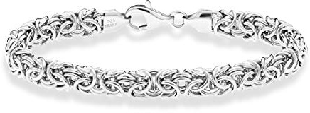 Miabella Italian 925 Sterling Silver Byzantine Bracelet for Women, Handmade in Italy (Length 6.5 Inches)