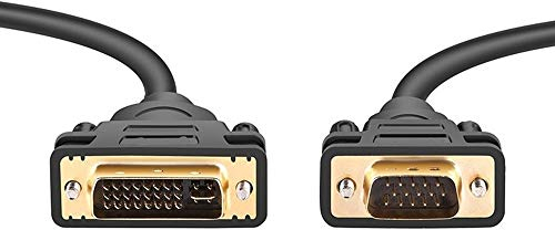 PremiumCord DVI-VGA Verbindungskabel - 5m, DVI-I (24+5) - VGA (15 Polig), Stecker auf Stecker, Kabel für PC (Analog)/ DVI-I Geräten, Farbe schwarz
