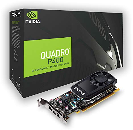 PNY Quadro P400 Professional Graphic Card 2GB GDDR5 PCI Express 3.0 x16, Single Slot, 3x Mini-DisplayPort, 5K Support, Ultra-quiet active fan