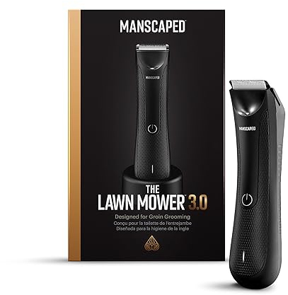 MANSCAPED® Elektrischer Intimrasierer, The Lawn Mower® 3.0, Wechselbares Keramikklingen-Modul, Wasserdichter Nass/Trocken Haarschneider, Mit Ladestation, Rasierer für die Männerpflege