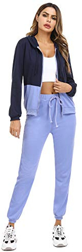 Irevial Chandal Conjunto para Mujer Invierno, Conjunto Chandal Mujer Completo Algodon Chaqueta y Pantalón Deportivo Mujer Manga Larga con Cremallera Dos Piezas