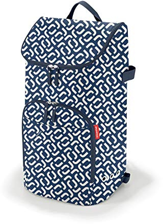 reisenthel citycruiser bag herringbone grey Einkaufsbag (Kompatibel mit dem Citycruiser-Gepäckträger separat erhältlich) Mit stabiler Bodenplatte und einer Belastbarkeit von 25 kg, Couleur:blau