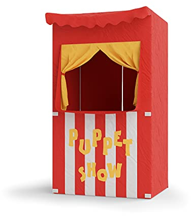 Bomodoro - Puppentheater für Kinder, wendbar, kleines Zelt, 120 x 70 x 50 cm, Rot, für Innen- und Außenbereich
