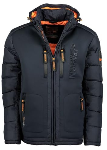 Geographical Norway Beachwood Men - Abrigo Para Hombre Resistente Viento - Chaqueta Acolchada Calor - Jacket Forro Impermeable Exterior (Marina M)