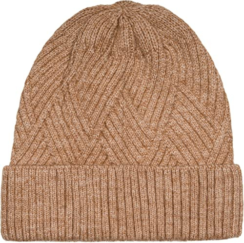 styleBREAKER Damen Beanie Strickmütze Rauten Rippmuster | Doppelt gestrickter Bund für starke Wärmeisolation. 6 cm breite Krempe schützt die Ohren. Elastisch für 55-60 cm Umfang.