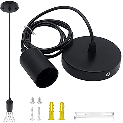 dcas Regolabile Lampada Sospensione In Metallo Accessori, 220V-250V, Lampade a Sospensione Accessori Con Cavo 100cm, E27 Lampade A Sospensione Accessori Con e Anello Filettato