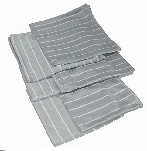 Aqua Laser Bambus Mikrofaser Glas - und Fenstertücher, Poliertuch 6er Set(Anthrazit)
