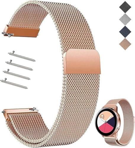 HLXJR Bracelet de Montre Magnétique Libération Rapide - Acier Inoxydable Réglable Universel Homme/Femme - Compatible Montres Intelligentes (14/16/18/20/22/24mm)