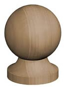 Wooden Post Finial - Treated Pine - Brown - Flat, Acorn or Ball 50mm 75mm 100mm Post Cap (100mm Ball)
