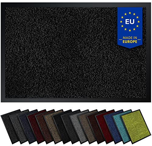 Gentle North Hochwertige Fußmatte schwarz 60x90 groß für Innen & Außen - Schmutzfangmatte rutschfest, waschbar & wetterfest - Fussmatte für Eingangsbereich & Aussenbereich - Läufer Flur dünn