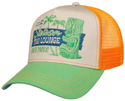 Stetson Tiki Lounge Truckercap Snapback Stoffcap Herren und Damen Sommer Winter orange One Size