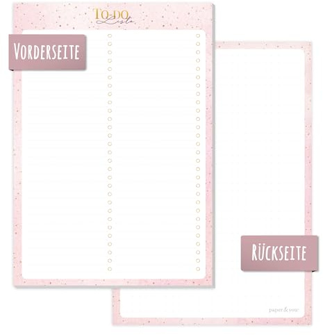 To-do Listen Block A5 für Aufgaben & Notizen Golden Dots | Für Alltag & Schreibtisch: 50 Blatt mit 100g/m²-Papier, To-do-Liste, Rückseite für Notizen & Kringel zum Abhaken