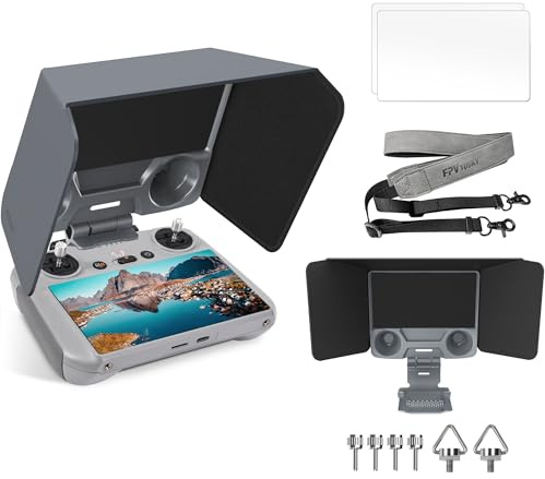 FPVtosky RC 2 Controller Schutz Kit für DJI Mini 4/5 Pro, 3-in-1 Combo Kit mit RC 2 Sonnenblende, Bildschirmschutz und Gurt, Sonnenschutz für DJI Flip/Mini 4/5 Pro/Air 3S/Mavic 4 Pro/Avata 360 Zubehör