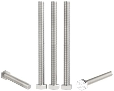 Aopin Sechskantschrauben, SUS304 Edelstahl, M6 x 120 mm, Güteklasse 8.8, Vollmaschinengewinde, 5 Stück