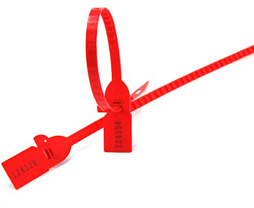 buntband Buntband Reusable100 X Röd Pull-Tie Tag Säkerhetsförseglingar Numrerade Säker Anti-manipuleringsförsegling for logistiskt bagage med tänder