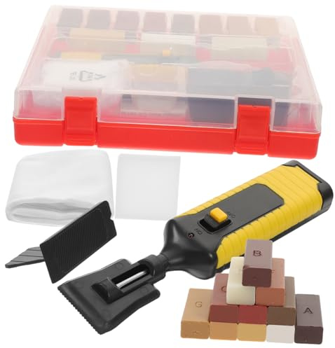 11 Wax Blocks Wood Floor Scratch Repair Kit with Laminate Flooring | Built-in Premium Heaters, Rapid Heating and Wax Application, Abs Body, Rebuild Damaged Areas on Wood Flooring