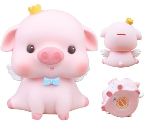 Neamou Tirelire en Forme de Cochon, boîte d'économie de Cochon, Pot d'économie de Tirelire en Forme de Cochon d'ange, Boîte d'épargne créative, tirelires pour, boîte d'épargne décorative pour pièces