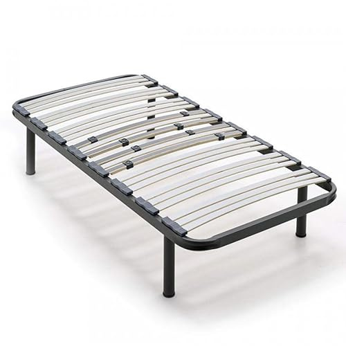 HOGAR24 ES | Somier Multiláminas | Regulación Lumbar Adaptable | Estructura de Tubo de Acero de 40x30 mm | Medida: 80x180 cm | Incluye Juego de 4 Patas Cilíndricas de 32 cm