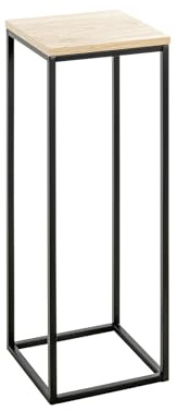 Haku Möbel Columna de Flores Roble Natural, Negro, MDF, Metal - Dim.: An 23 x Al 67 x P 23 cm, Estilo: Moderno