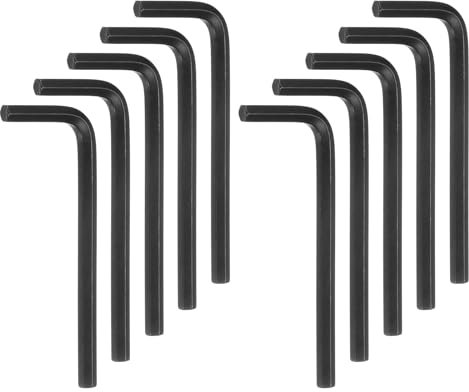 QUARKZMAN 10 Piezas de Llave Hexagonal de 4 mm, Llave Hexagonal en Forma de L de Acero Cromado Vanadio para Reparaciones en el Hogar, Color Negro