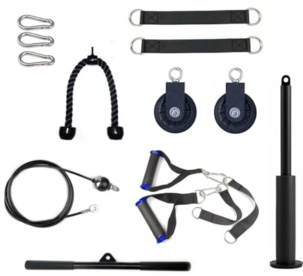 Kabelzugsystem fürs Fitnessstudio, verbessertes Gewichtszugsystem, LAT- und Lift-Seilzug-Aufsätze für Bizeps-Curls, Trizeps, Brusttraining, DIY-Fitnessgerät für das Heim-Fitnessstudio