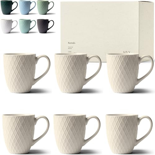 KIVY Koppar, set om 6 x 400 ml – moderna kaffekoppar i keramik