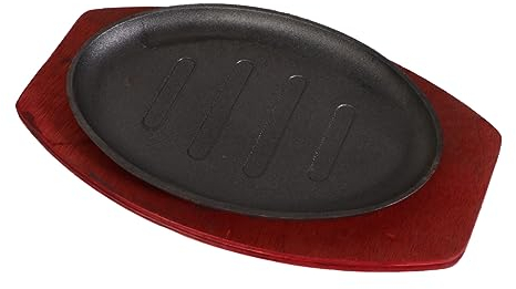 Alipis Sartén Teppanyaki De Hierro Fundido Antiadherente Para Cocina y Parrilla Ligera y Portátil