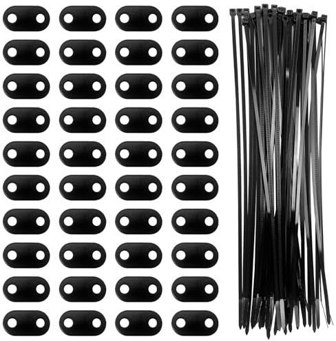 SHUIYUE 40 Set Sichtschutz Befestigung Set, inklusive Kabelbinder und Befestigung Montage Plättchen PVC Befestigungskit für Sichtschutzmatten Gartenzäune Blickschutz Terrasse Garten Balkon