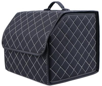 JMGFCW Auto Leder Kofferraum Organizer für Opel Adam Karl Corsa Tigra Chevette Astra Olympia, Faltbare Aufbewahrungsbox Taschen Kofferraumtasche Wasserdicht Innenzubehör,S-A/
