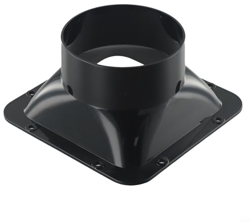 BlissfulAbode Kanalverbinder, runder Flansch, ABS-Kunststoff, Lüftungs-Wandflansch, hochfester ABS-Anschluss für Trockner, Abluftrohr, Badezimmer-Ventilatorkanal, Wandflansch-Design, Schwarz (100 mm)