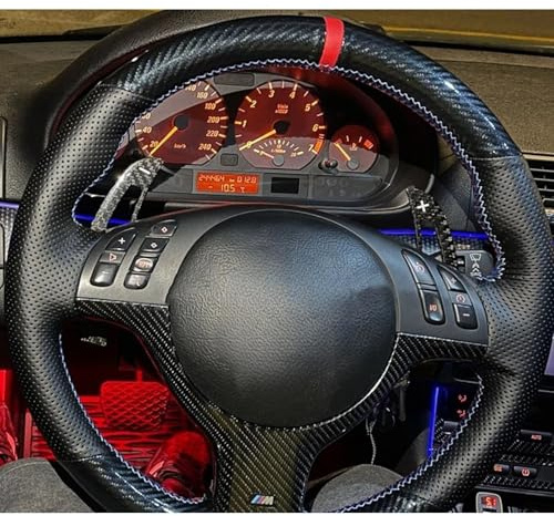 FUNOJIM Auto Lenkradabdeckung Original Lenkrad Geflecht Auto Zubehör, für BMW E46 E39 330i 540i 525i 530i 330Ci M3