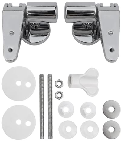 Soft Close Toilet Seat Hinges, Toilet Lid Hinge Set with Screw, Chrome Toilet Base Replacement Fittings Hinge Seat Parts, 115° to 75° Fast, 75° to 0° Slow