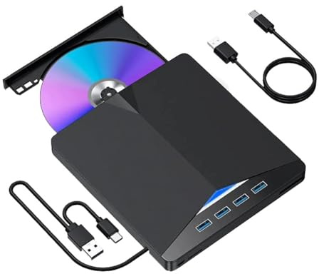 NONDK USB 3.0 Type-C DVD Externo RW Unidad de CD Grabadora Lector Reproductor Unidad Óptica Externa para PC Computadora de Escritorio Portátil