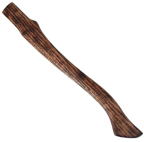 Axe Handle Beech Wood 18.5in Long Ax Handle Replacement Carbonized Hatchet with Curved End Smooth Resistant Axe Handles Hatchet Replacement Ax