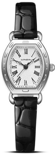 LN LENQIN Uhr Damen Armbanduhr Damen Uhr mit Großen Ziffern Analog Quarzuhr für Frauen mit Lederband