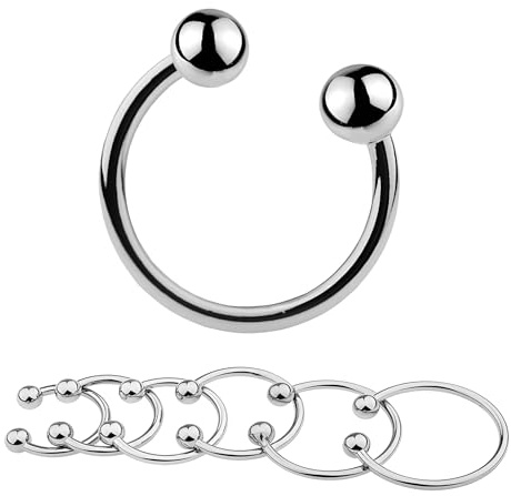 6 Metal Cock Ring Set - Cock Ring Metal Penis Ring Sex Toy for Men Cock Rings Retention Rings for Helping with Erections and Delaying Ejaculation
