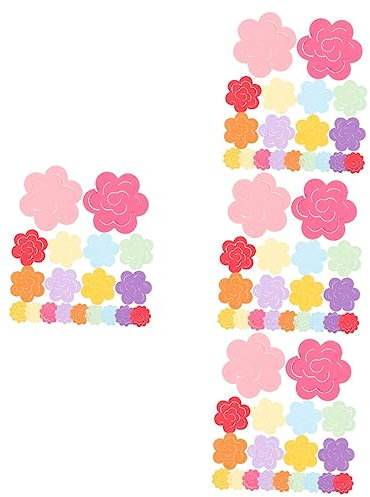 jojofuny 4 Sätze Gequillte Papierrosen Blumen- Quilling Farben Farbig Pastell Bunter Papierstreifen Faltbares Origami-papier