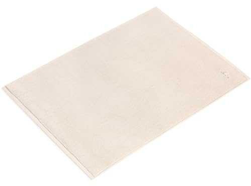 herzbach home Premium Badvorleger PURA | 50 x 70 cm | 100% Baumwolle | Extra weich | Badteppich | Farbe: Creme