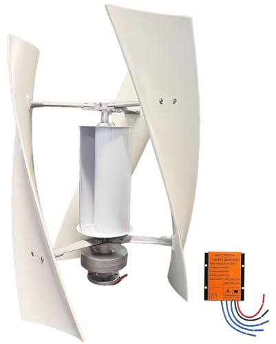 ZWJABYY Aerogenerador de 6000 W, generador de Eje Vertical de 12 V, 24 V, 48 V y 220 V con Controlador, Kit de 3 aspas para Barcos, terrazas y cabañas.,24V