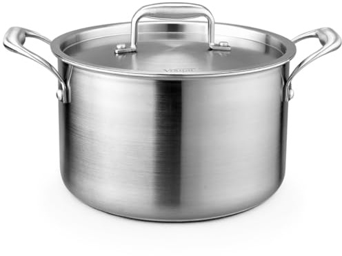 Olla gruesa de acero inoxidable 316 de 18 cm con tapa y asa, perfecta para estufa de gas, cocina de inducción, ideal para preparación de comidas de 1 a 10 personas.