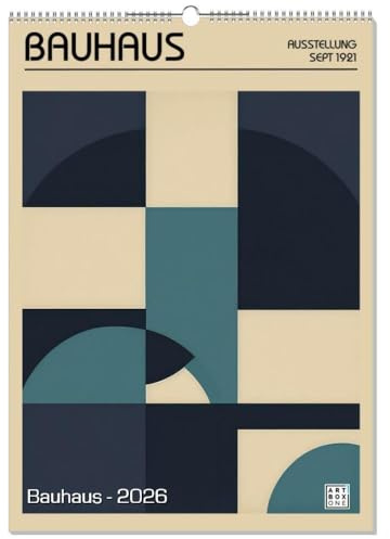 artboxONE Kalender 2026 Bauhaus Wandkalender A2 2026 Geometrie