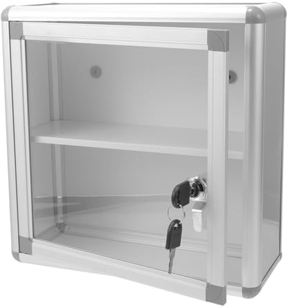 TOYANDONA Armadio da Parete per Medicinali con Serratura in Lega di Alluminio Contenitore Multi Casa e Ufficio Capacità Design Sicuro e Resistente per Conservazione Ordinata