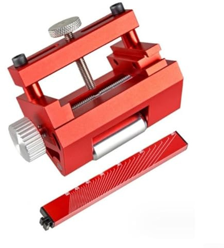 Oniissy Angle Guide For Wood Chisels Planer Blades, Adjustable Honing Tool, W/Aluminum Alloy Body 30 Degree Precision Widened Roller, For Oil Water Stones(red)
