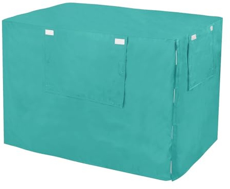 Ljus havsgrön låda skydd med nätfönster vindtät vattentålig hundlåda skydd stor