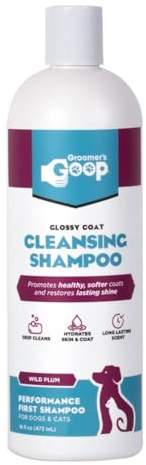 Groomer’s Goop Glossy Coat Cleansing Pet Shampoo - Deep Cleansing Formula Enhances Shine & Luster in Dog & Cat Coats, Moisturizes Skin, Rich Lather - 16 oz Bottle