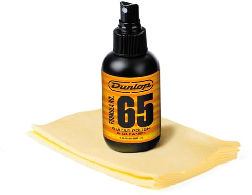 JIM DUNLOP | 654 Formula 65 Guitar Polish & Cleaner para Guitarras, formato spray de 4 OZ, con paño de microfibra