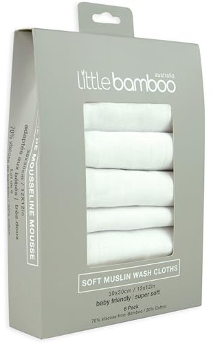Little Bamboo Baby-Waschlappen aus Musselin, 6 Stück